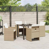 Garden Dining Set 5 pcs Beige Poly Rattan 3380605