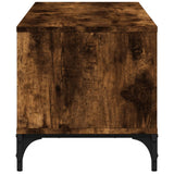 TV Cabinet Smoked Oak 102x40x41 cm Engineered Wood and Powder-coated Steel 842413