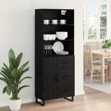 Highboard with Drawer 2 pcs Black Oak Engineered Wood 3416213