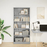 Bookcase Grey Sonoma 80x24x176 cm Engineered Wood 857858