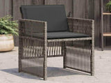 Garden Chairs with Cushions 4 pcs Grey Poly Rattan 364968