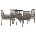 Garden Dining Set 5 pcs Grey Poly rattan 3334946