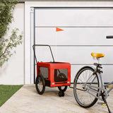 Pet Bike Trailer Orange and Black Oxford Fabric and Iron 93935