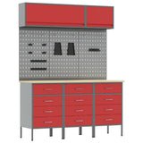 Work Cabinet Set with Drawer with Storage Manual 8 pcs Red 3321439