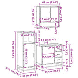 3 Piece Bathroom Furniture Set Sonoma Oak Engineered Wood 3300996