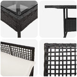 Garden Dining Set 3 pcs Black Poly rattan 3334923