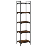 Bookcase 5-Tier Smoked Oak 40x30x154 cm Engineered Wood 837639