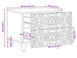 Bedside Cabinet White 40 x 33.5 x 46 cm Solid Mango Wood 4018366