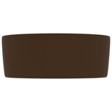 Luxury Wash Basin Round Matt Dark Brown 40x15 cm Ceramic 147017