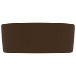ZNTS Luxury Wash Basin Round Matt Dark Brown 40x15 cm Ceramic 147017