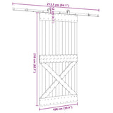 Sliding Door with Hardware Set 100x210 cm Solid Wood Pine 3332771