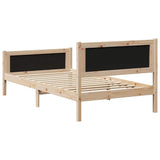 Bed frame Brown and light grey 100 x 200 cm Solid pine wood 878489