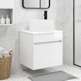 Wall-mounted Sink Vanity High Gloss White 49 x 44.5 x 66 cm 890616