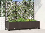 Garden Planter with Trellis&Wheels Brown 120 x 40 x 146 cm PP 3423056