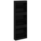 Shoe Cabinet Black 59x17x169 cm Engineered Wood 342512