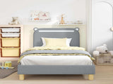 Children's Bed Frame with Headboard Light Grey 90 x 200 cm 42011224