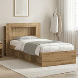Bed Frame with Storage Artisan Oak 100 x 200 cm Engineered Wood 3433446