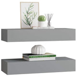 Wall-mounted Drawer Shelves 2 pcs Grey 60x23.5x10cm MDF 330260