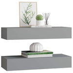Wall-mounted Drawer Shelves 2 pcs Grey 60x23.5x10cm MDF 330260