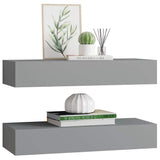 Wall-mounted Drawer Shelves 2 pcs Grey 60x23.5x10cm MDF 330260