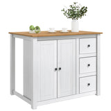 Kitchen Trolley PANAMA 2 pcs White and Honey Wax Solid-Pine 3425389