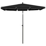 Garden Parasol with Pole 210x140 cm Black 315549
