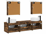 Bathroom Cabinet Set 5 pcs Smoked Oak Engineered Wood 3406635