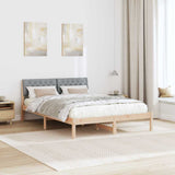 Bed frame Brown and light grey 140 x 200 cm Solid pine wood 878674