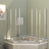 Bath Enclosure 120x140 cm Tempered Glass Transparent 146224