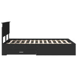 Bed Frame with Headboard Black 120 x 190 cm Engineered Wood 3410923
