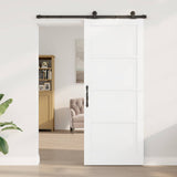 Sliding Door ORKDAL 86 x 211 cm Engineered Wood White and Black 3450080