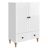Sideboard High Gloss White 66 x 34.5 x 95 cm Engineered Wood 894209