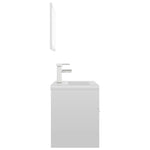 ZNTS Bathroom Furniture Set High Gloss White Engineered Wood 3071321