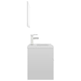 ZNTS Bathroom Furniture Set High Gloss White Engineered Wood 3071321