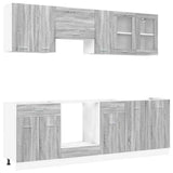 Kitchen Cabinet Set Lyon 8 pcs Grey Sonoma Engineered Wood 3388349