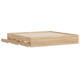 Bed Frame with Drawers without Mattress Sonoma Oak 200x200 cm 3207247