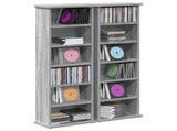 CD Cabinet 2 pcs Grey Sonoma 32 x 17 x 92 cm Engineered Wood 8012757