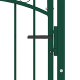 Fence Gate "EMMEN" with Arched Top Steel 100x123,5 cm Green 146366