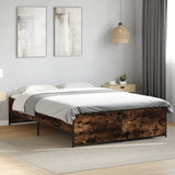 Bed Frame without Mattress Smoked Oak 140x190 cm 3279899
