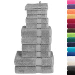 12 Piece Premium Towel Set SOLUND Grey 600 gsm 137577