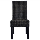 Dining Chairs 6 pcs Black Kubu Rattan and Mango Wood 275470