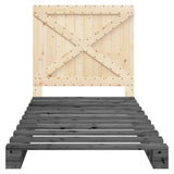 Bed Frame without Mattress Grey 100x200 cm Solid Wood Pine 3281581