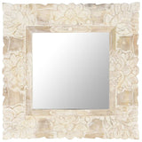 321632 Mirror White 50x50 cm Solid Mango Wood