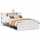 Bookcase Bed without Mattress White 120x200cm Solid Wood Pine 3322358