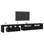 TV Cabinets 3 pcs Black oak 290 x 36.5 x 40 cm Engineered wood 3332513