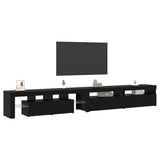TV Cabinets 3 pcs Black oak 290 x 36.5 x 40 cm Engineered wood 3332513