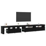 TV Cabinet 3 pcs Black Oak 290 x 36.5 x 40 cm Engineered Wood 3332513