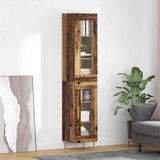 Highboard 2 pcs Old Wood Glass 3415746