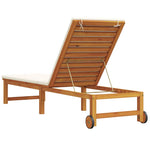 Sun Lounger Reclining Brown 53 x 202 x 89cm Solid Acacia wood 4108108