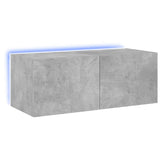 TV Wall Cabinet with LED Lights Concrete Grey 80x35x31 cm 837287